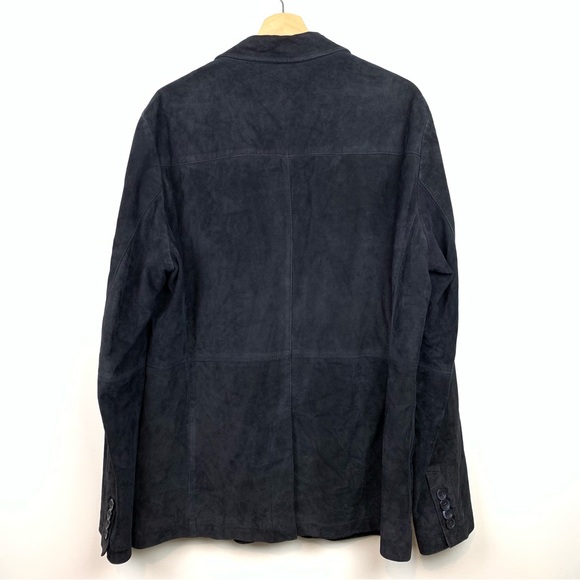 Hugo Boss Goat Leather Blazer Jacket Black Sz 44R 2 Buttons Pockets Quiet Luxury - Picture 2 of 15